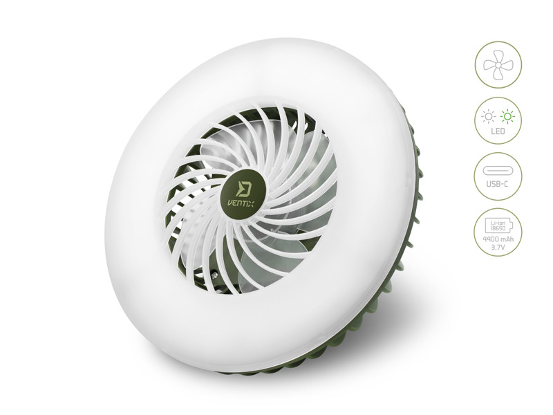 DELPHIN Ventilátor se světlem Ventix 7W/4400mAh