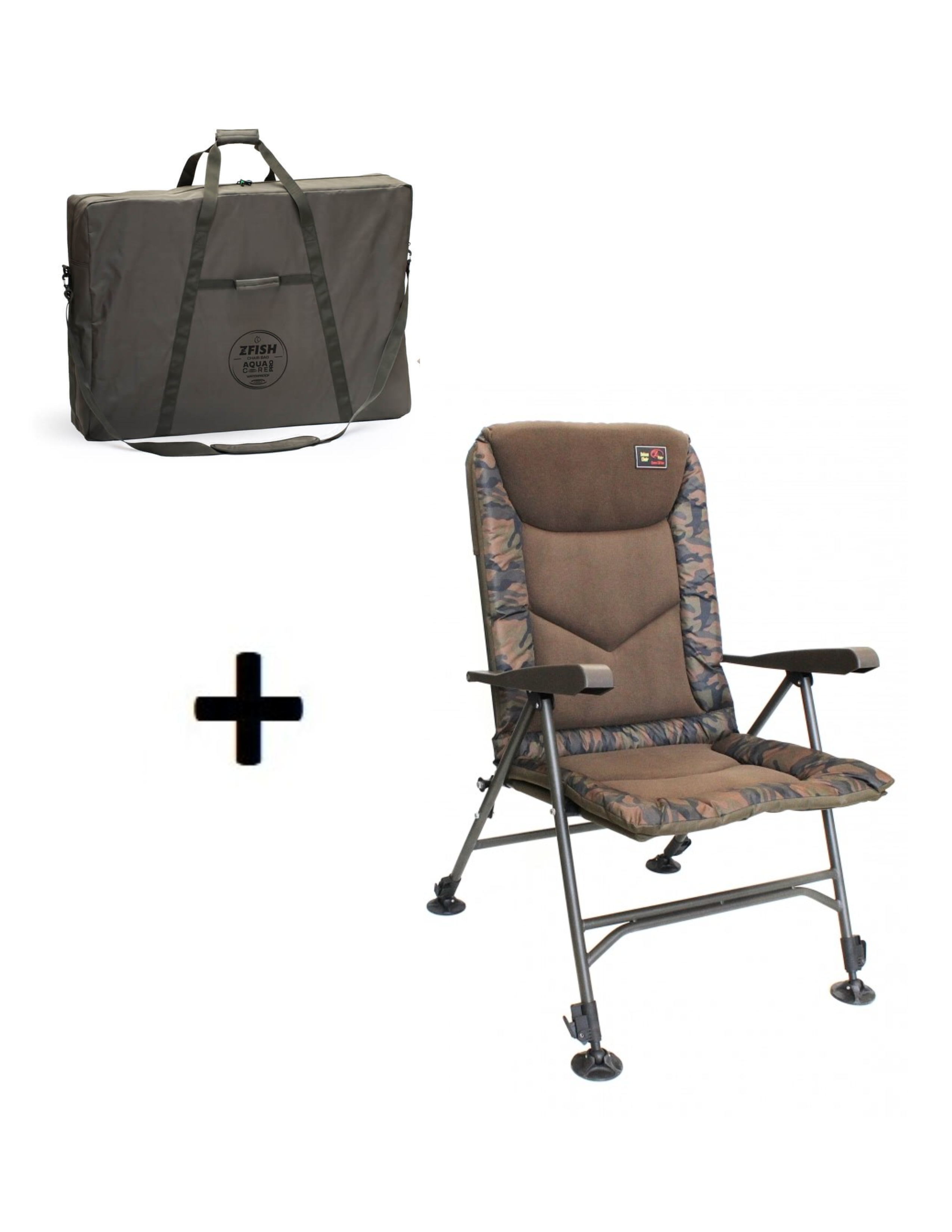 Zfish Křeslo Deluxe Camo Chair + taška Aquacore