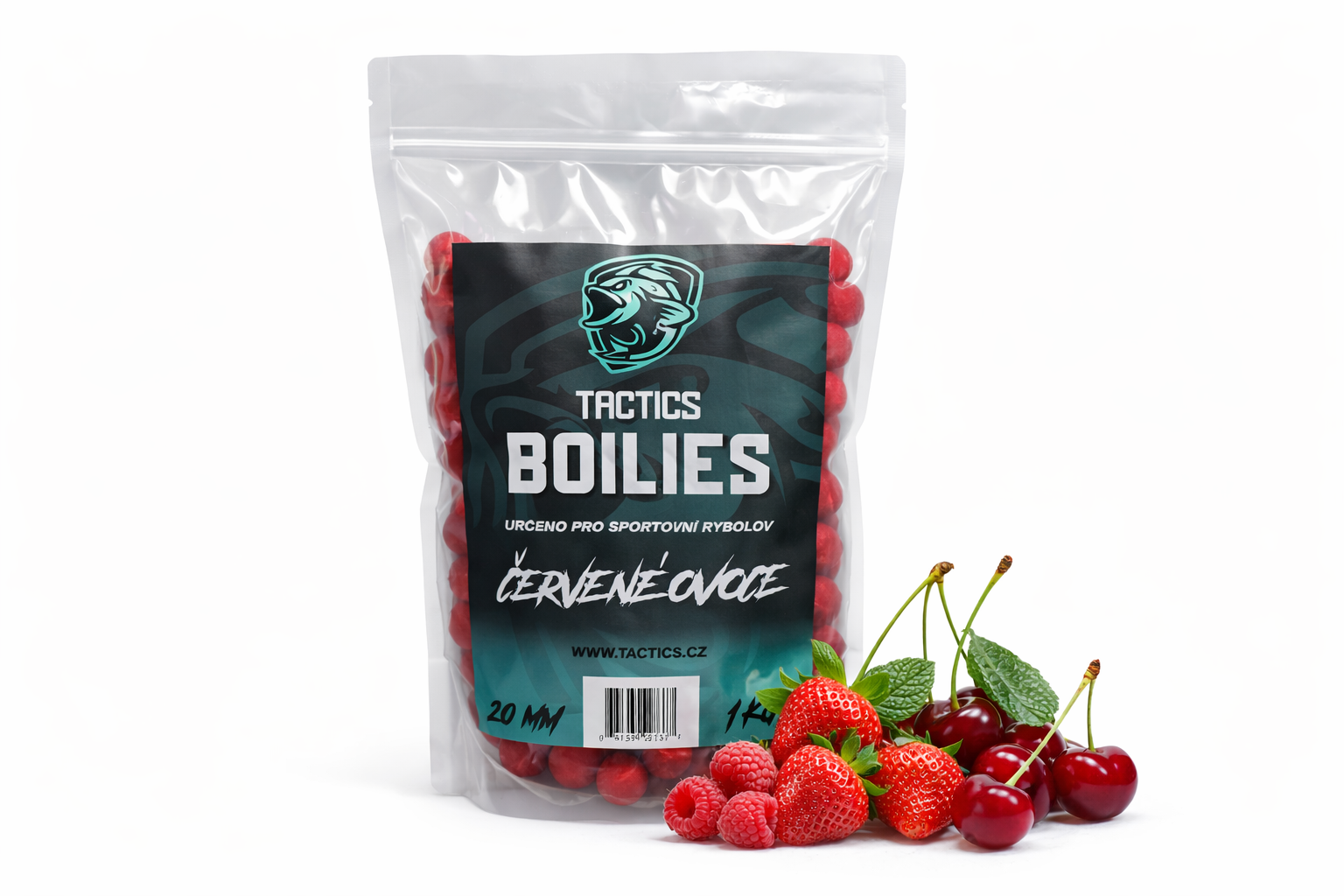 TACTICS Boilie Červené Ovoce 1kg 20mm