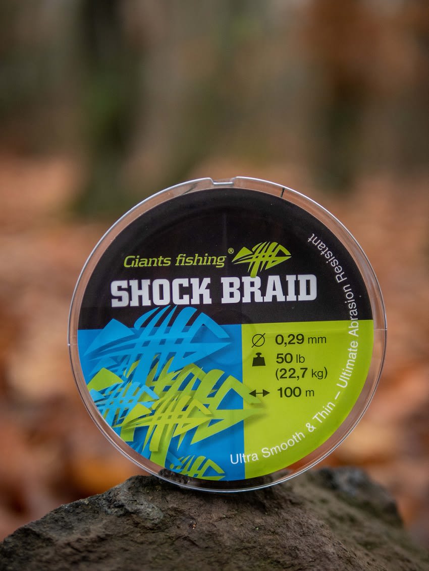 GIANTS FISHING SPLÉTANÁ ŠŇŮRA SHOCK BRAID GREEN 0,29 mm / 22,7 kg / 100 m