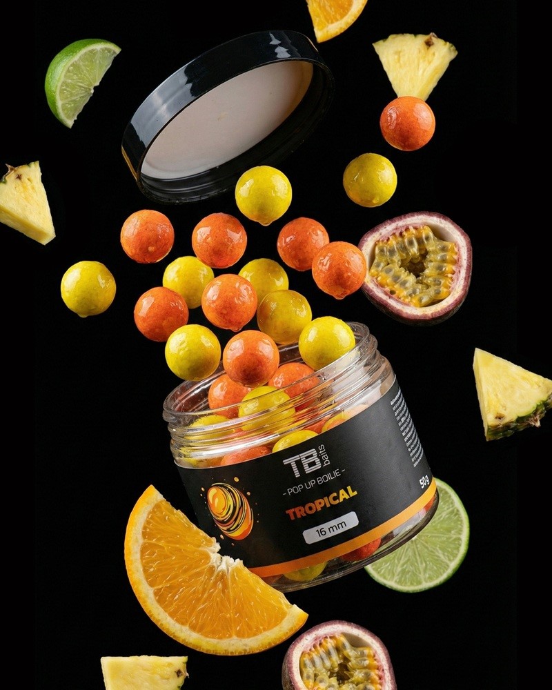 TB BAITS Plovoucí boilie Pop-up Tropical + NHDC 50 g 12mm
