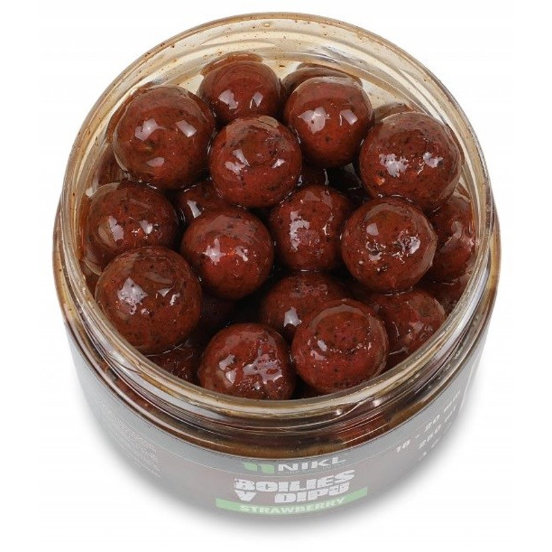 NIKL Boilies v dipu Strawberry 250ml 24mm