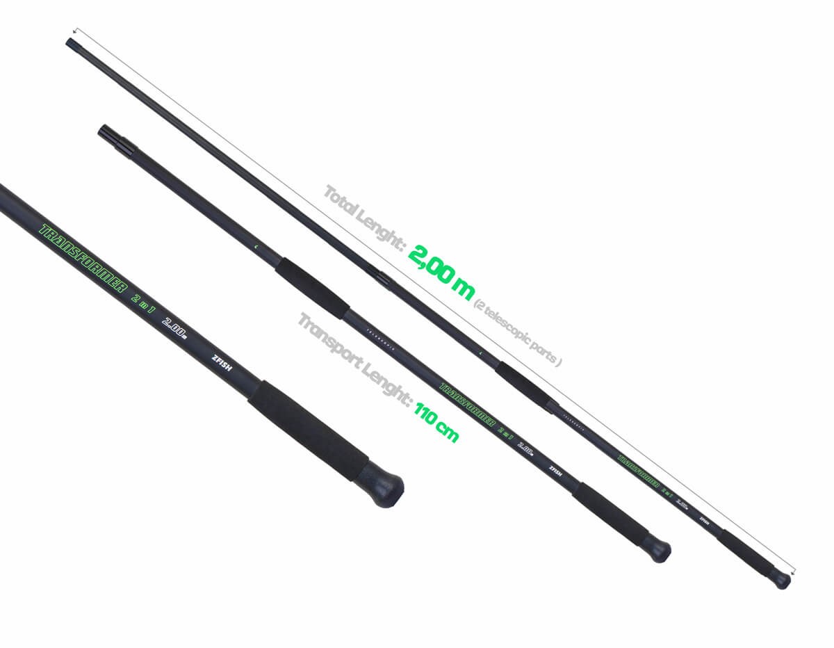 ZFISH Podběráková Tyč Transformer 2m Landing Net Handle