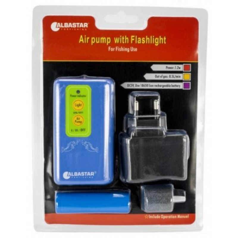 ALBASTAR Vzduchovací motorek Air Pump with Flashlight - NABÍJECÍ