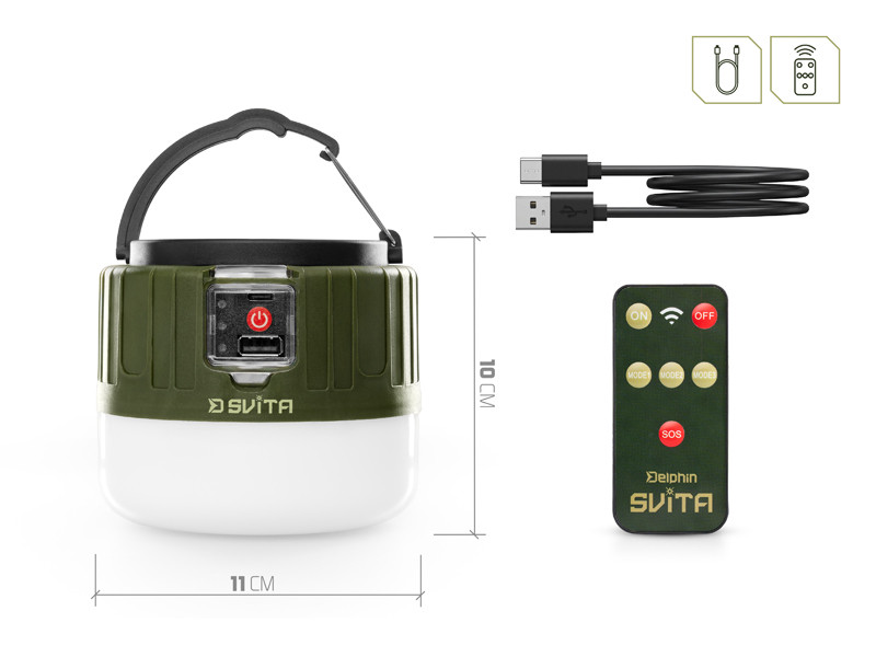 DELPHIN Kempová lampa s ovladačem SVITA 4W/3600mAh