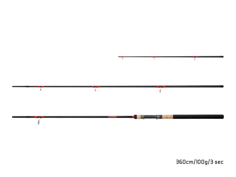 DELPHIN Prut LEEDER FEEDER 360 cm / 100 g / 3 díly