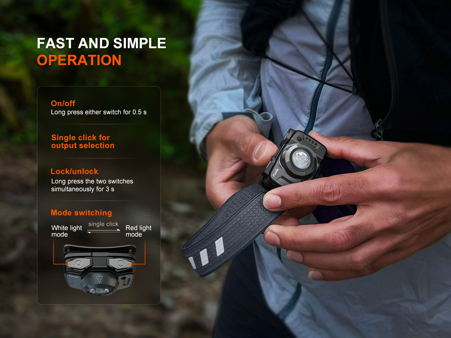 FENIX Nabíjecí čelovka HL12R V2.0 fialová