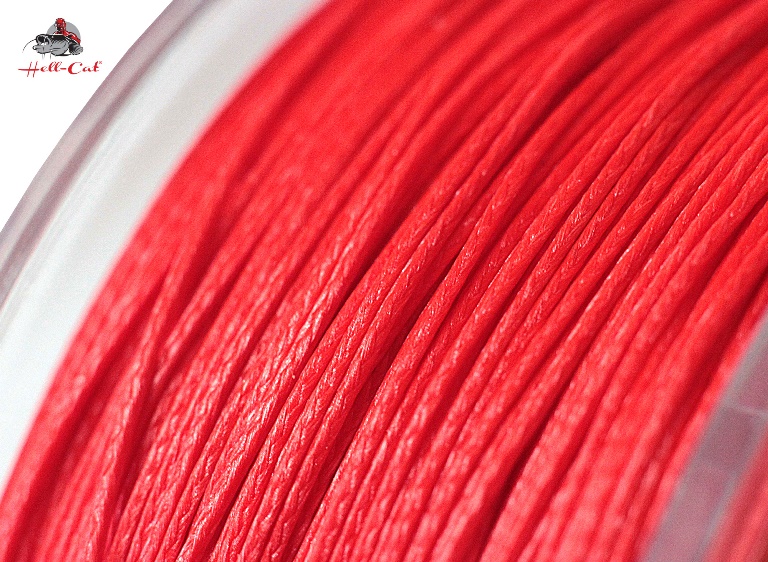 HELL-CAT SPLÉTANÁ ŠŇŮRA ROUND BRAID POWER RED 0,60MM / 75KG / 200M