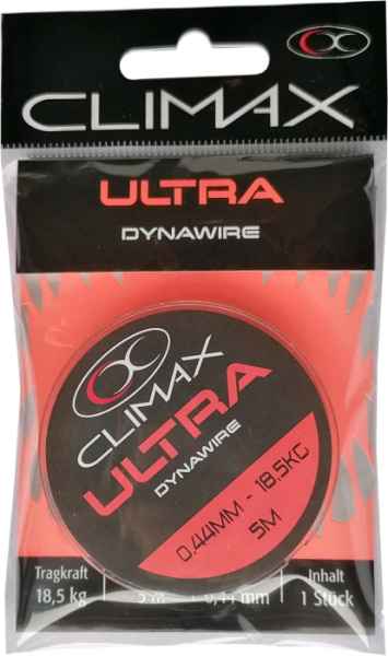 CLIMAX Vázací lanko DYNAWIRE 0,35 mm / 14,5 kg / 5 m + 20 ks crimps