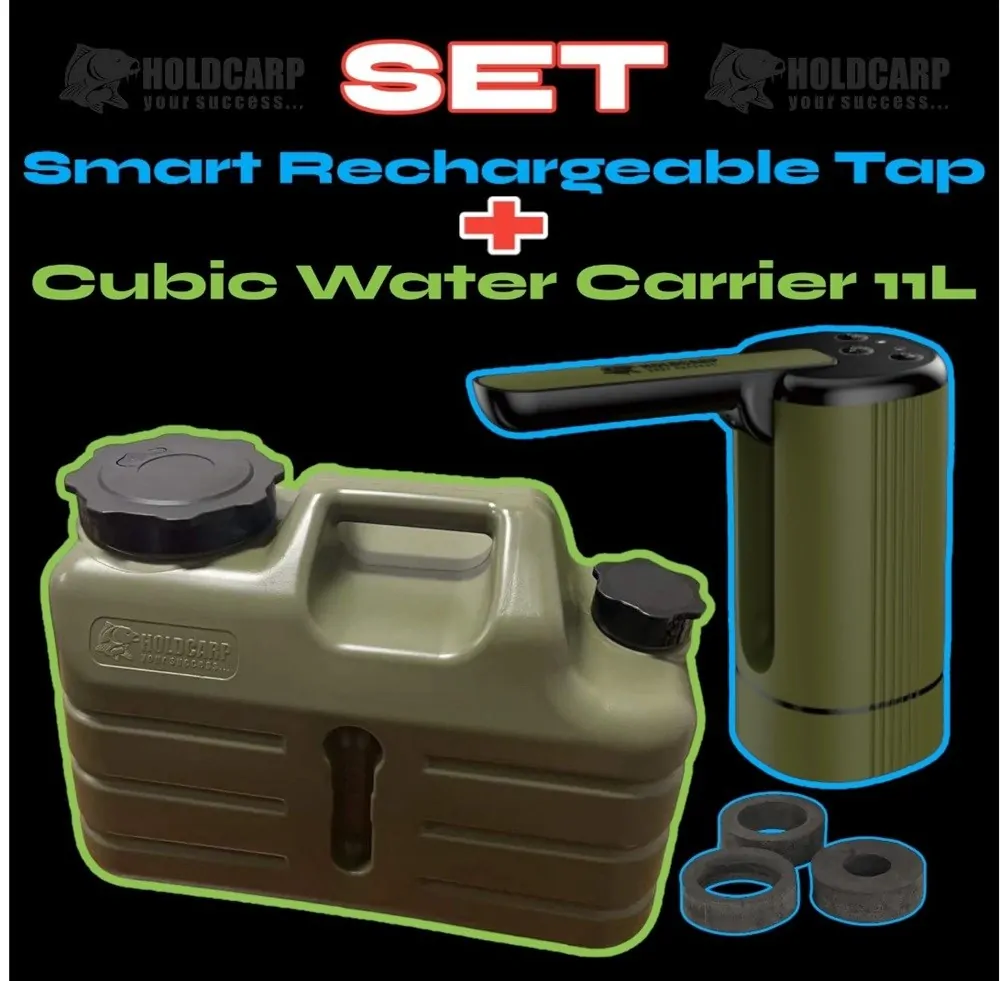 HOLDCARP Set Automatická Pumpa + Kanystr Smart Rechargeable Tap + Cubic Water Carrier 11 l