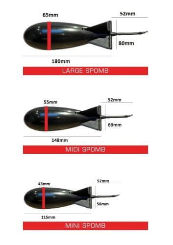SPOMB Zakrmovací raketa Bait Rocket Black / Velikost LARGE