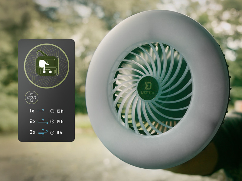 DELPHIN Ventilátor se světlem Ventix 7W/4400mAh