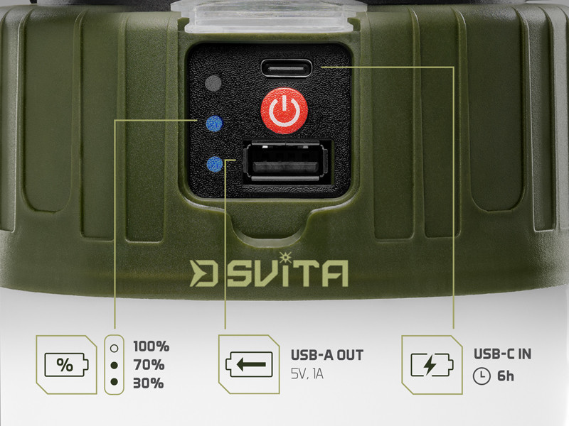 DELPHIN Kempová lampa s ovladačem SVITA 4W/3600mAh