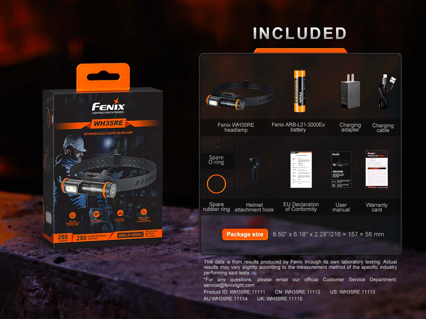 FENIX Nabíjecí ATEX čelovka WH35RE