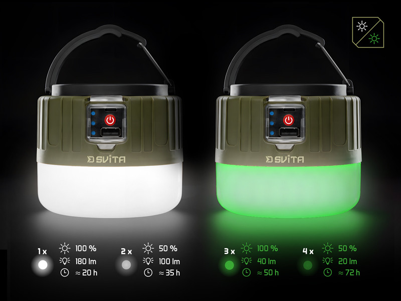 DELPHIN Kempová lampa s ovladačem SVITA 4W/3600mAh