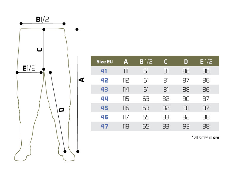 DELPHIN Brodící kalhoty do pasu HRON Pants vel. 47