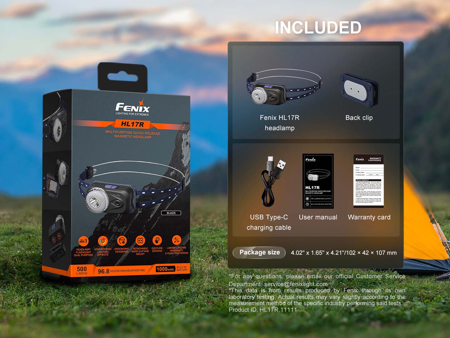 FENIX Nabíjecí čelovka Fenix HL17R černá