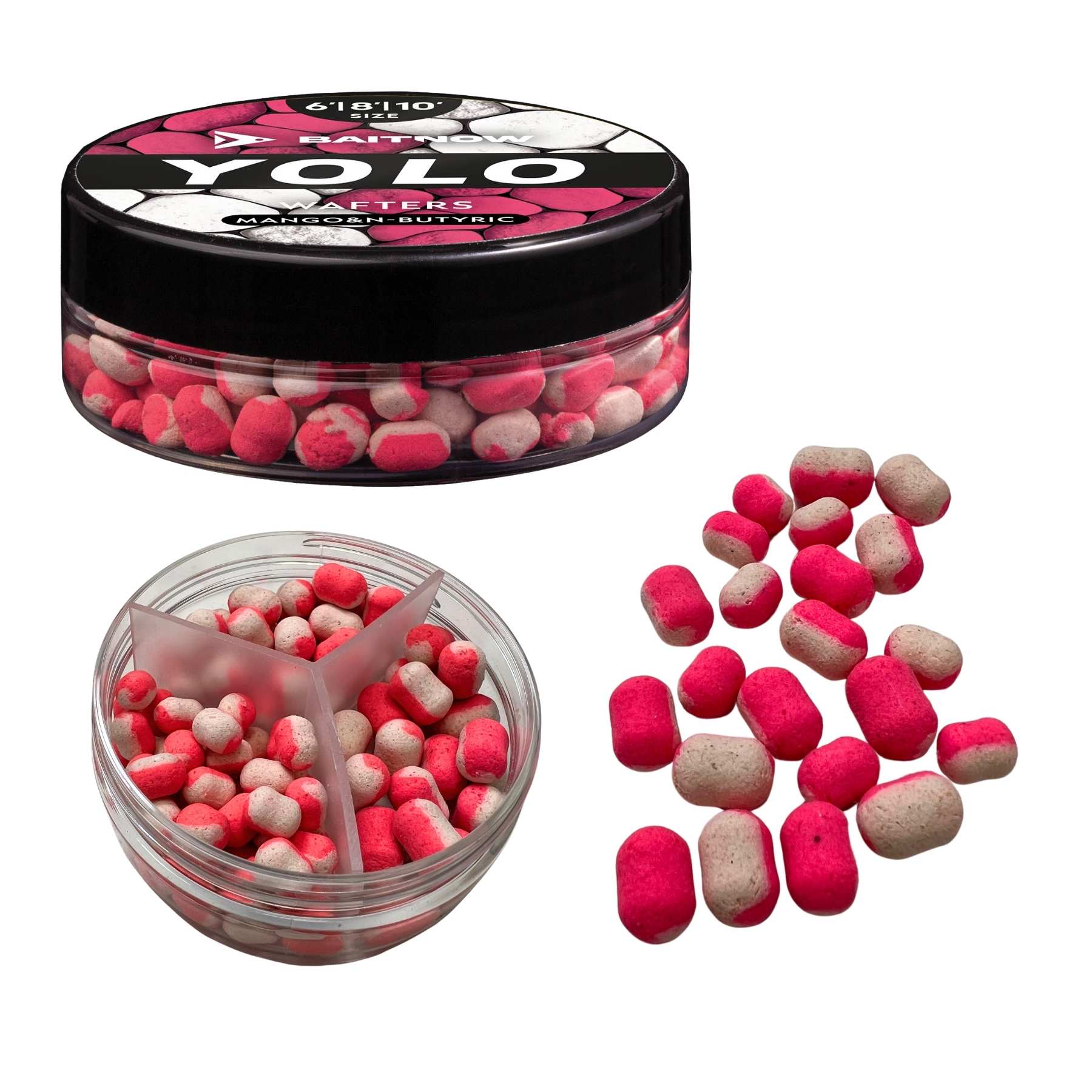 BAITNOW Wafters Method Feeder Zolo White&Pink Mango&N-Butyric 6-8-10mm 24 g
