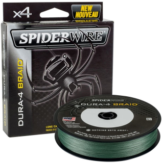 SPIDERWIRE Splétaná šňůra Dura4 Moss Green 0,12 mm 10,5 kg 150 m