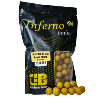 CARP INFERNO Boilies Nutra Line - Banán/Oliheň 1 kg 20 mm