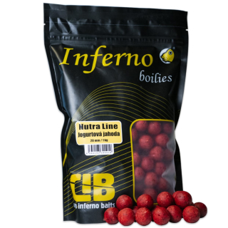CARP INFERNO Boilies Nutra Line - Jogurtová Jahoda 1 kg 20 mm