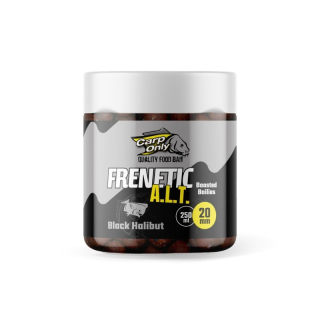 CARP ONLY Dipovaný boilies Frenetic A.L.T. Black Halibut 20 mm 250 ml