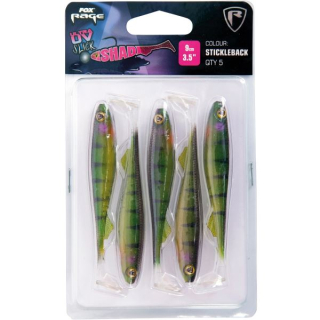 FOX Rage Sada gumových nástrah Slick Shad Ultra UV Stickleback - 9 cm 5 kusů