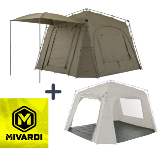 AKCE MIVARDI Přístřešek Base Camp XL + extra odolná podlaha