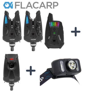 FLACARP Sada signalizátorů 2+1 X8 + RX8 + pohybové čidlo AL2 + nabíjecí čelovka HL4RX +  kufřík