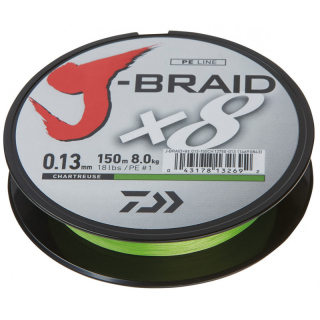 DAIWA Splétaná šňůra J-Braid Chartreuse X8 0,06 mm 4 kg 150 m