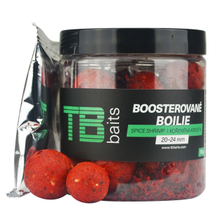 TB BAITS Boosterované boilie Spice Shrimp 120 g 20-24 mm