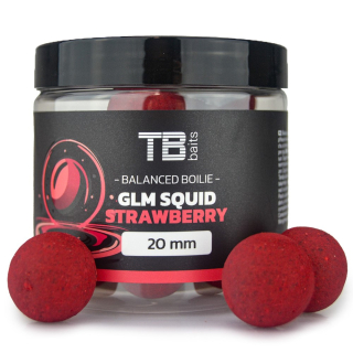 TB BAITS Vyvážené boilie Balanced + Atraktor GLM Squid Strawberry 100 g 20 mm