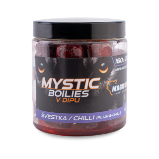 MAGIC WOLF Mystic Boilies v dipu Švestka Chilli 160g 20mm