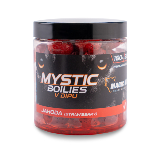 MAGIC WOLF Mystic Boilies v dipu Jahoda 160g 20mm