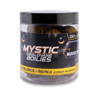 MAGIC WOLF Mystic obalované boilies Kukuřice Řepka 130g 26mm