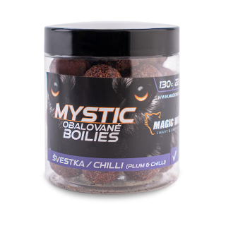 MAGIC WOLF Mystic obalované boilies Švestka Chilli 130g 22mm