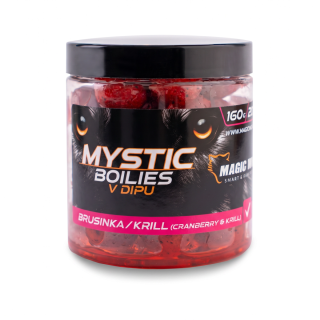 MAGIC WOLF Mystic Boilies v dipu Brusinka Krill 160g 20mm