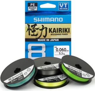 SHIMANO Splétaná Šňůra Kairiki 8 0,13 mm / 8,2 kg / 150 m / Steel Gray
